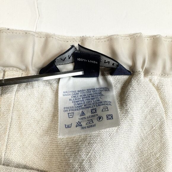 Lands End 100% Linen A-Line Skirt Womens 18W Neutral Beige Side Zip Plus Size - Picture 8 of 9